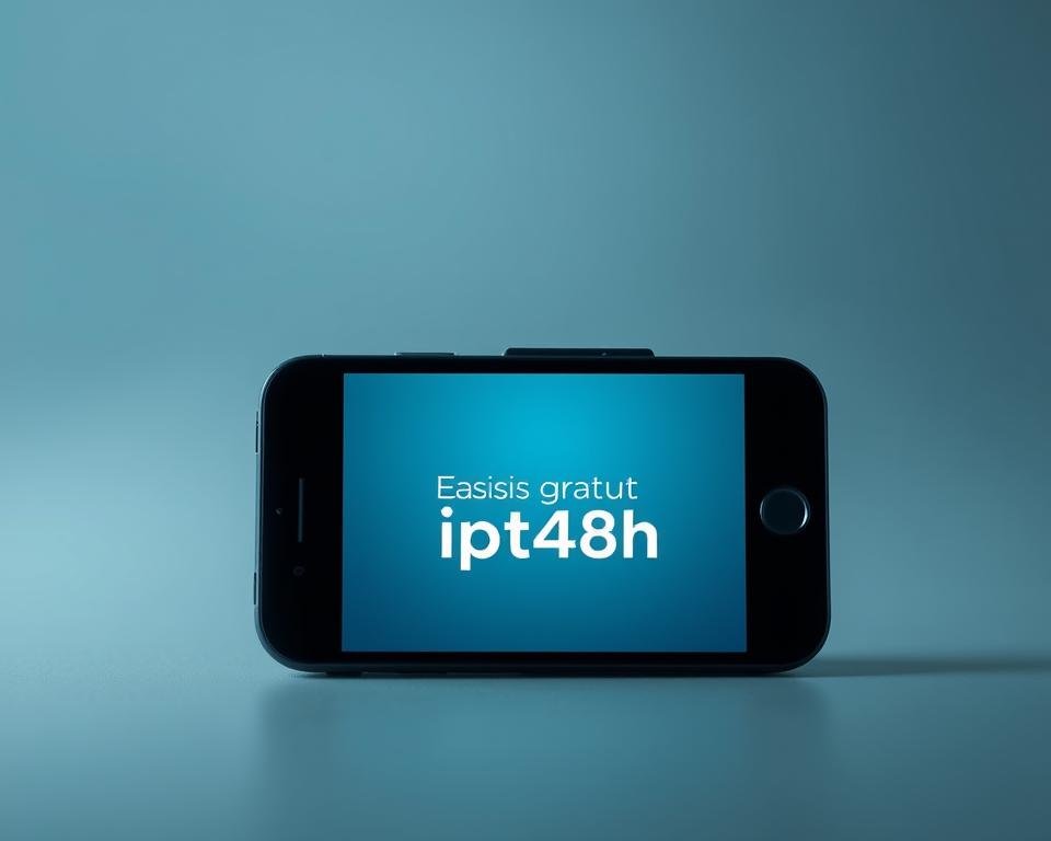 A modern, minimalist image of "essai gratuit iptv48h". A sleek, black smartphone is centered in the frame, its screen displaying a simple, elegant interface showcasing the "essai gratuit iptv48h" offer. The background is a soft, blurred gradient of cool blues and grays, creating a sense of sophistication and technology. Subtle highlights and shadows accentuate the smartphone's curves, giving it a premium, high-quality appearance. The lighting is diffused and natural, creating a clean, studio-like atmosphere. The overall composition is balanced and visually striking, effectively communicating the "essai gratuit iptv48h" concept.